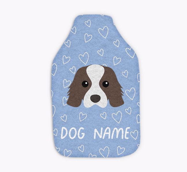 Heart Pattern: Personalised {breedFullName} Hot Water Bottle